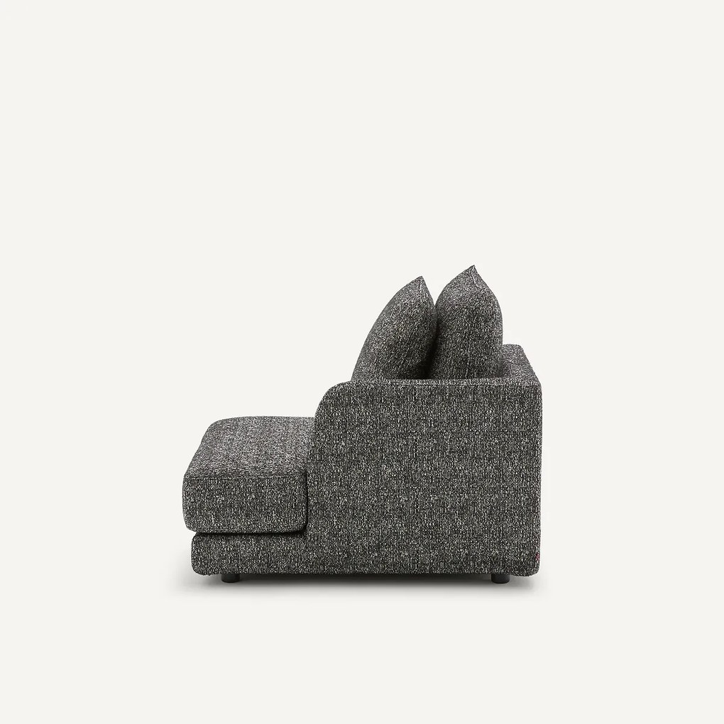 Halve bank links, modulair, in bouclé stof, TIBERIO