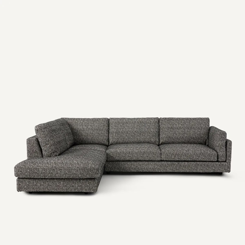 Omvormbare hoekbank met longchair, bouclé stof, César