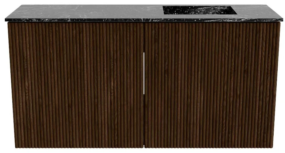 Mondiaz Joya DLux 80cm toiletmeubel walnut met wastafel faye rechts zonder kraangat lava