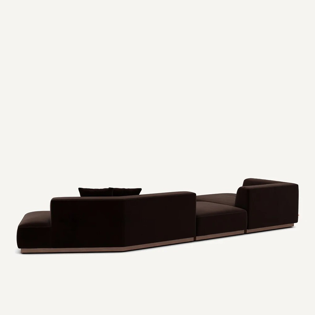 Open hoekbank links XL fluweel, Jacopo