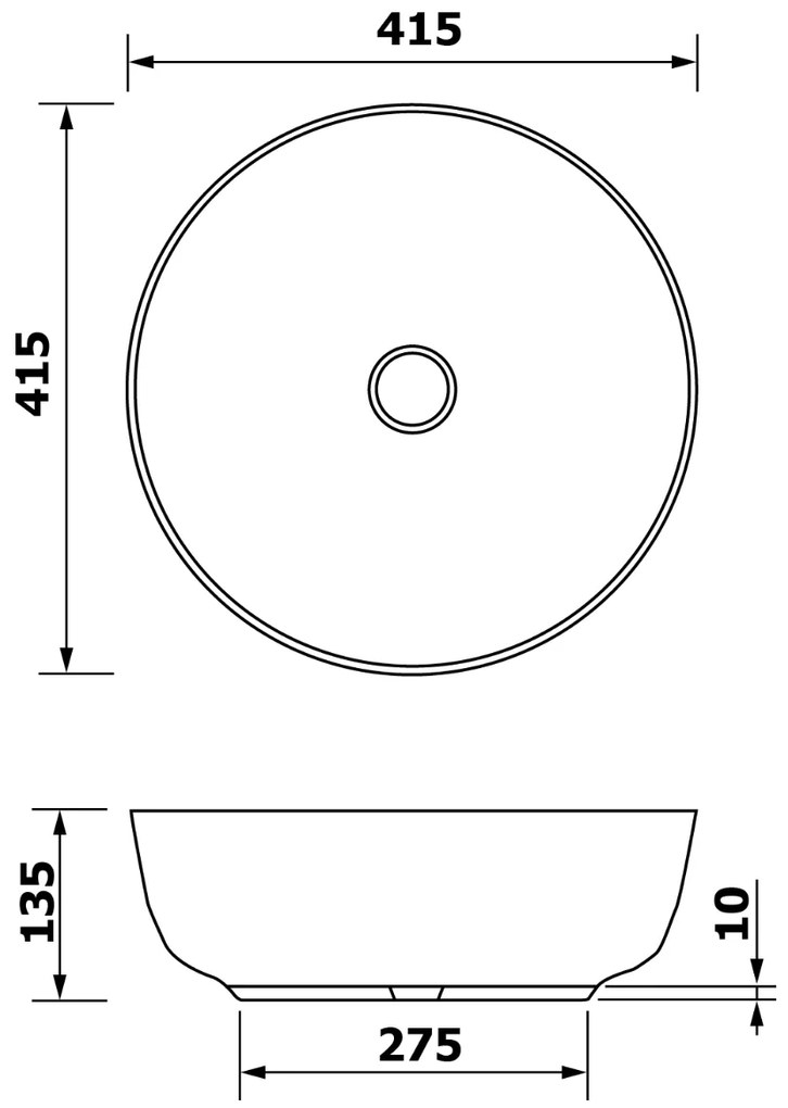 Sapho Priori keramische ronde waskom 41.5cm koper