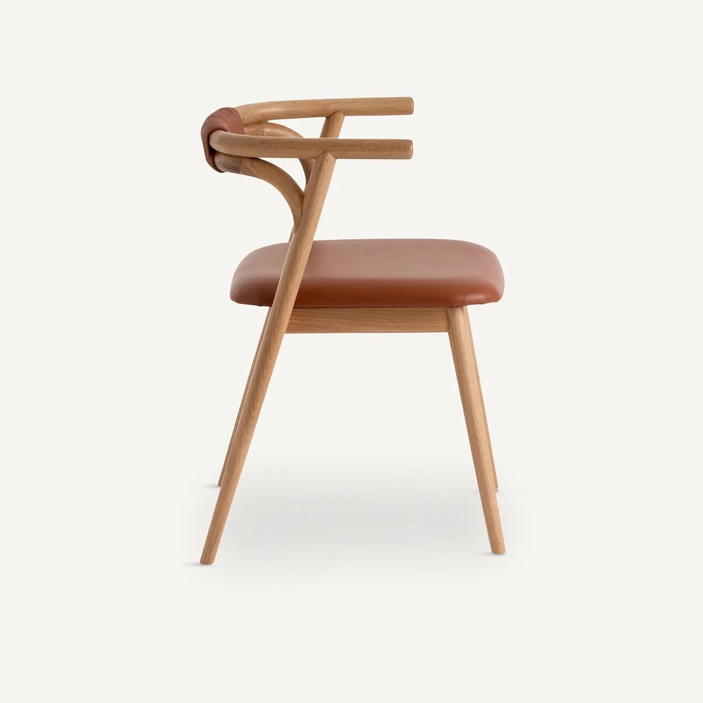 Eiken en leren tafelstoel, Fermyo