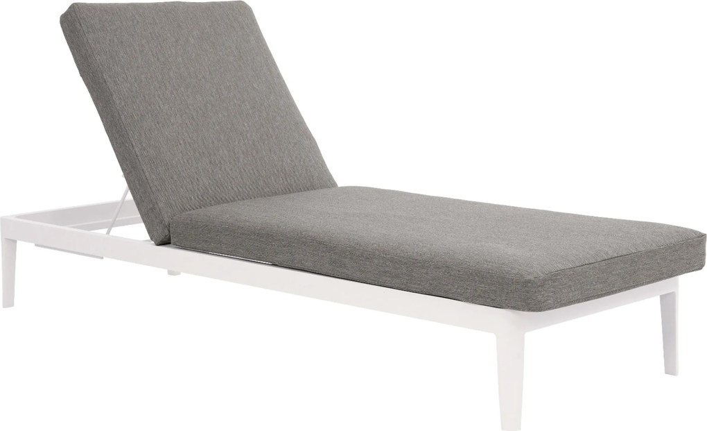 Lifestyle Garden Furniture Mateo Ligbed Met Kussen Wit/dark Grey Aluminium Wit