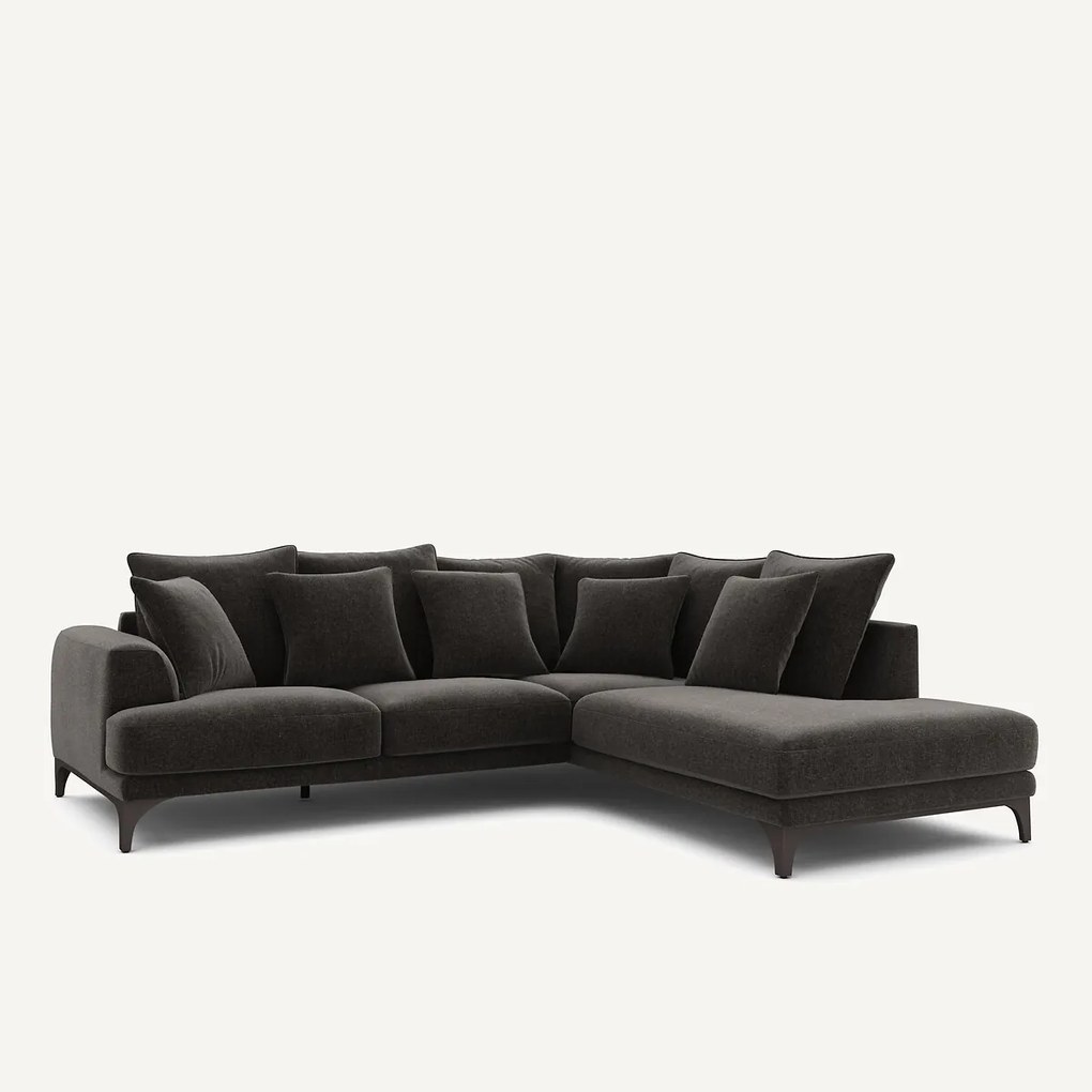 Hoekbank in chenille fluweel, ARMENTO