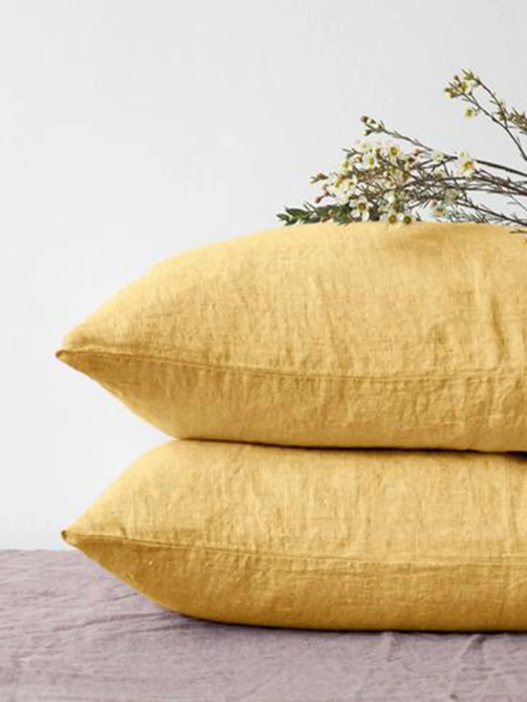 Linnen kussenhoes Butter