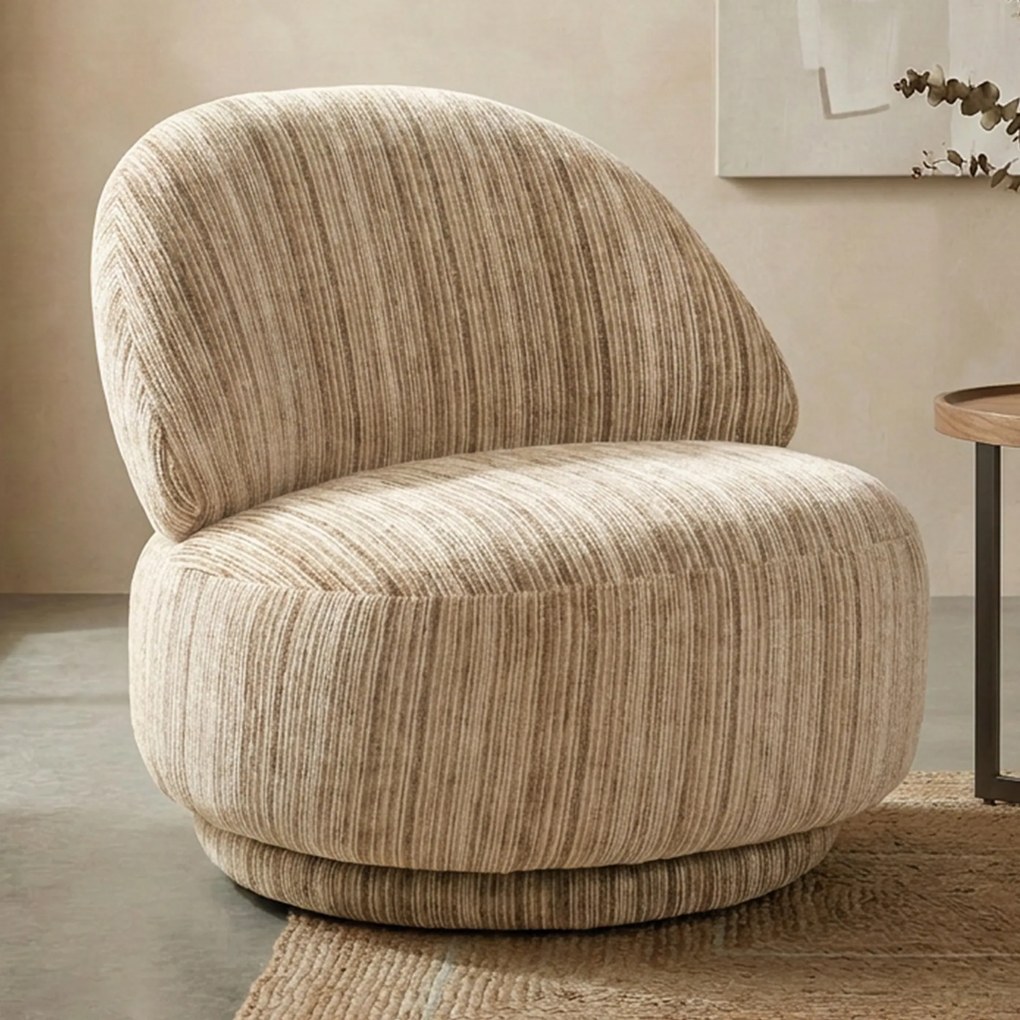 Retro Stoffen Fauteuil Bruin