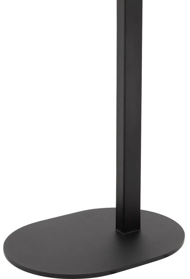 Goossens Nachtkastje Oval, Voet ovaal metaal ral 9005 zwart, blad massief eik