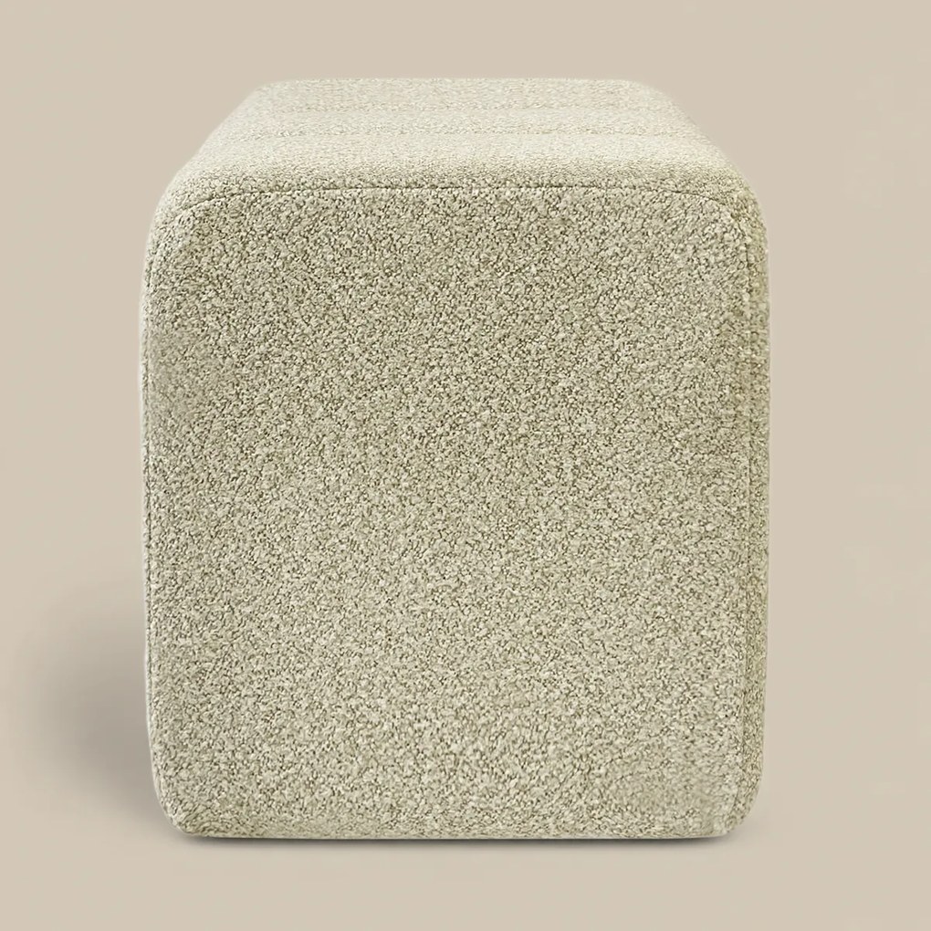 Halbankje Zachte Stof Naturel 72 Cm