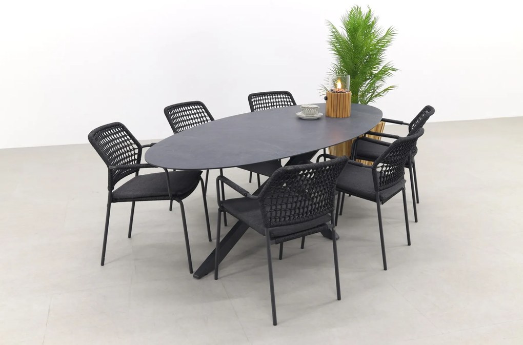 Barista/Privada 240x107 - Ovale tuinset - 7-delig - stapelbaar OP=OP