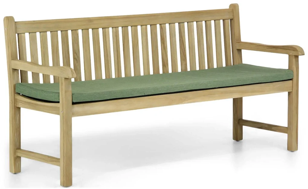 Garden Collections Preston Tuinbank Incl. Forest Green Kussen Teak Old Teak Greywash