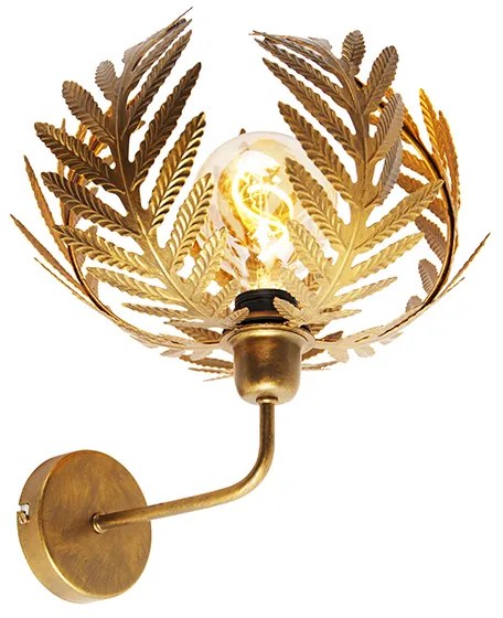Vintage wandlamp goud 25 cm - Botanica