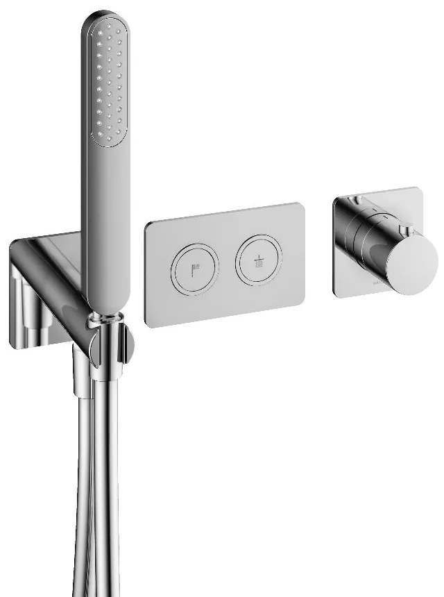 Hotbath Gal PB7071 afbouwdeel thermostaat met 2 pushbuttons chroom