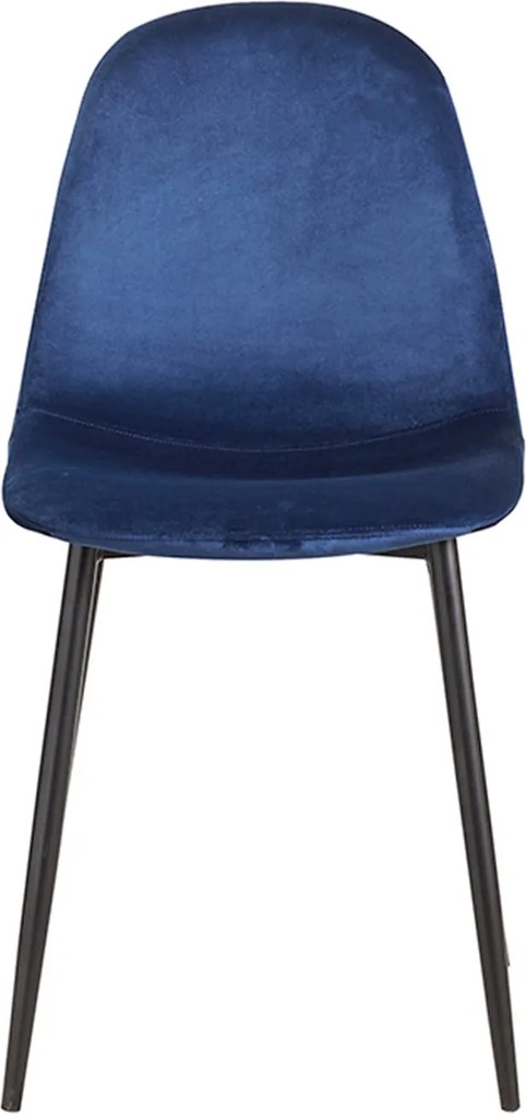 Set 4 Teok Black Fluwelen Stoelen