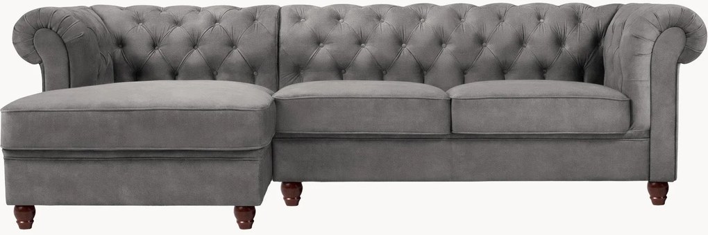 Fluwelen hoekbank Phoebe (4-zits)