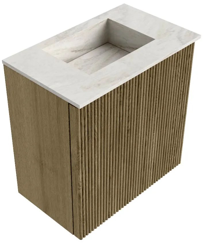 Mondiaz Joya DLux 40cm toiletmeubel dusk met wastafel faye midden zonder kraangat ostra
