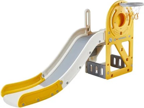 VEVOR Kinderglijbaan Leuke glijbaan met basketbalring Kinderglijbaan HDPE Tuinglijbaan Max. 50 kg Peuterglijbaan voor 1-12 jaar Babyglijbaan Binnen- en buitenglijbaan met glijbaanuitloop 186 x 112 x 100 cm