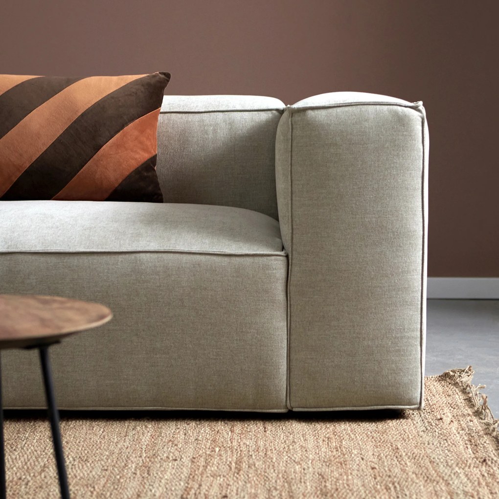 Beige Bank Met Chaise Longue Links