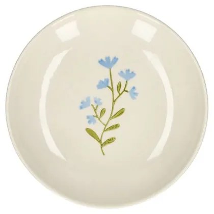 Gebaksbordje, steengoed, blauwe bloem,Ø 16 cm