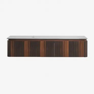 Hangend Badkamermeubelset 160x55 Cm In Lavena Hout Donker Hout & Spiegelloze - Sklum