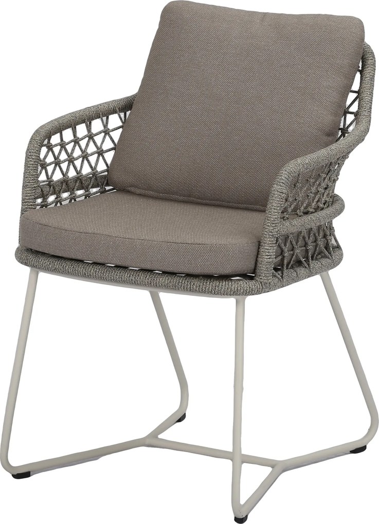 Taranto dining tuinstoel natural sand rope latte