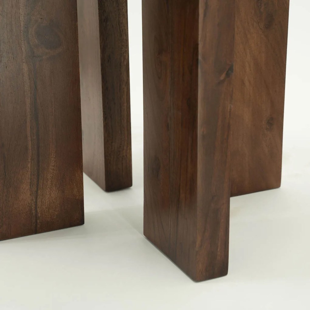Bijzettafel Hout Met Tegeltjes - 40 X 40cm.