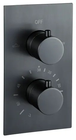 Fortifura Calvi Thermostatische Inbouwkraan - inbouwdeel - Geborsteld Gunmetal PVD SW721170