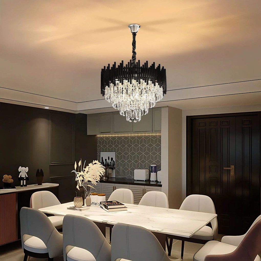 Hanglamp met kristallen G063-CP 50cm BLACK