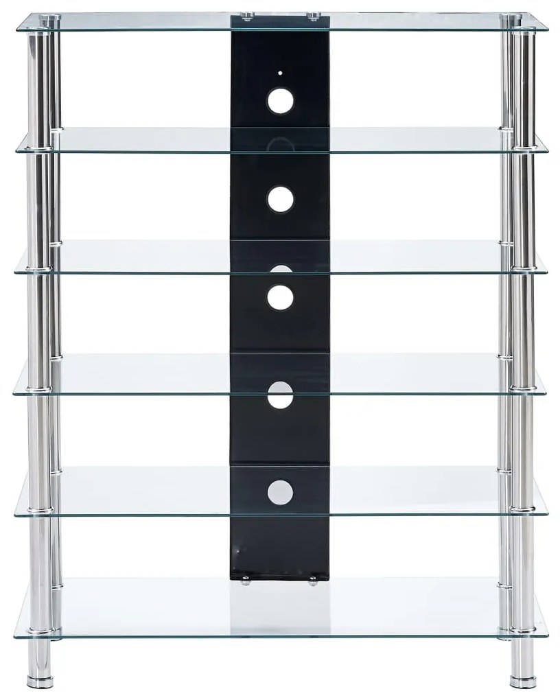 vidaXL Hifi-meubel 90x40x113 cm gehard glas transparant