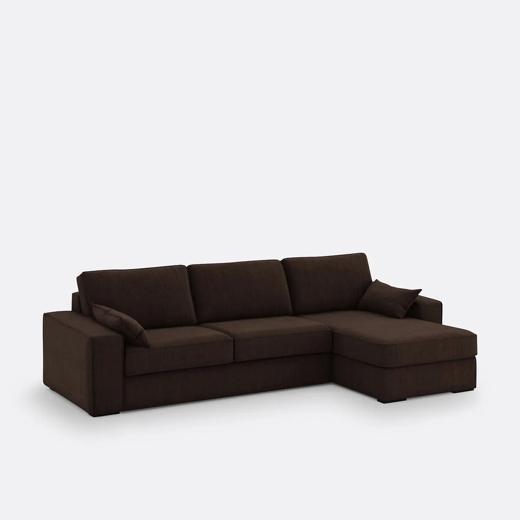 Hoekslaapbank van katoen en linnen Comfort Bultex® Cécilia