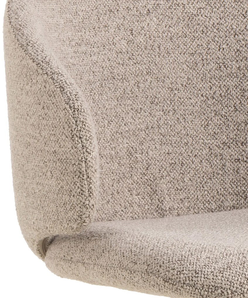 NELA Beige Latte (stof Monza 90)/beige poten - MODERNE GESTOFFEERDE DRAAISTOEL VOOR WOONKAMER/EETKAMER/KANTOOR LOFT