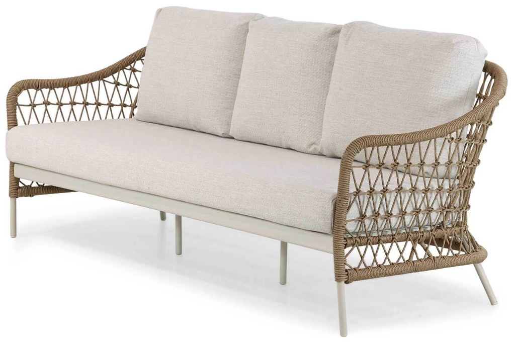 Stoel en Bank Loungeset 5 personen Wicker/Aluminium/Aluminium/wicker Taupe Coco Bali