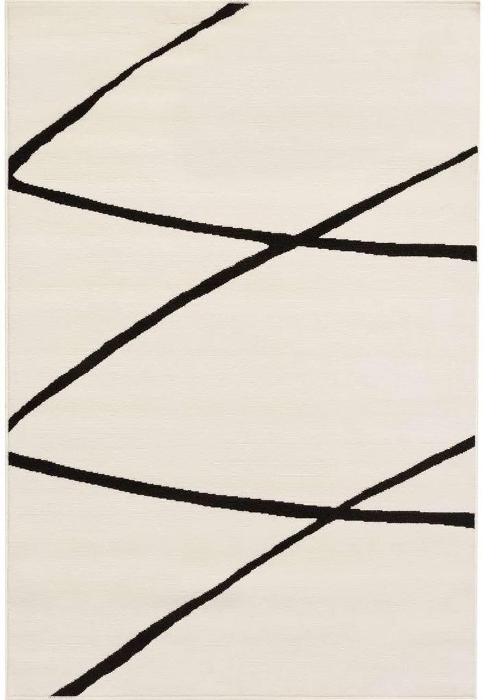 Vloerkleed Modern Lines Cream-black 135x190cm