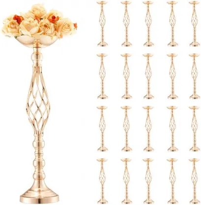 VEVOR 20-delige 58 cm hoge bloemenvaas voor bruiloften, metalen middelpunt voor bruiloften, gouden standaard voor bloemstukken voor tafels bij bruiloftsdiners, feesten, jubilea, ceremonies en verjaardagen