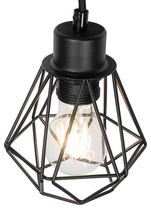 Landelijke wandlamp zwart met hout - Chon Landelijk E27 Binnenverlichting Lamp