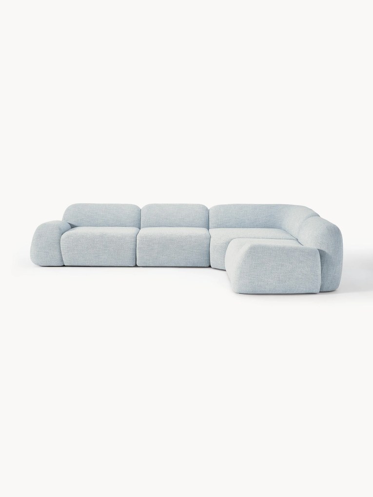 Modulaire bouclé hoekbank Wolke (4-zits)