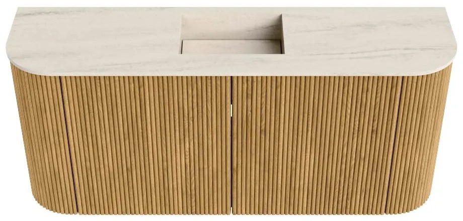 Mondiaz Joya DLux 95cm toiletmeubel ronding links/rechts oak met wastafel faye midden 1 kraangat meli