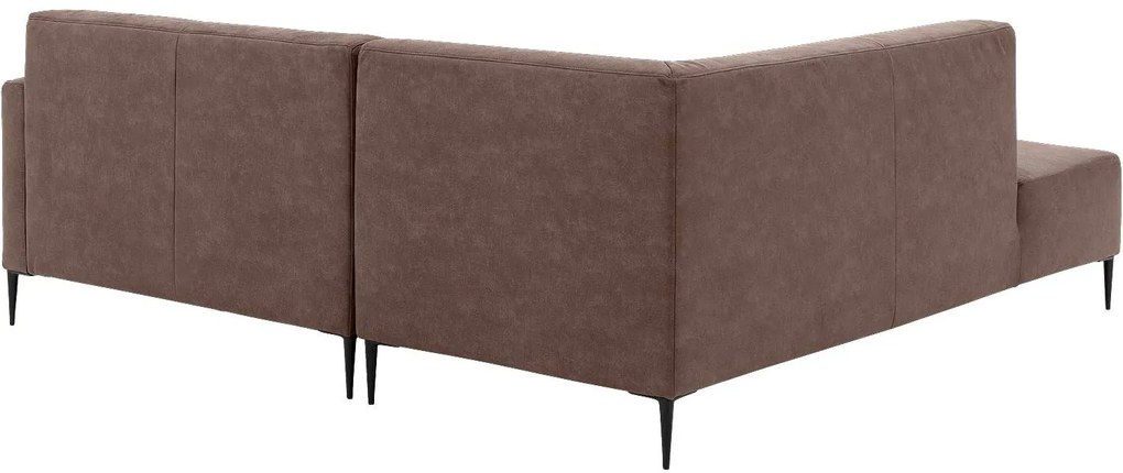 Goossens  Key West bruin, micro leer, 2-zits, modern design met ligelement links