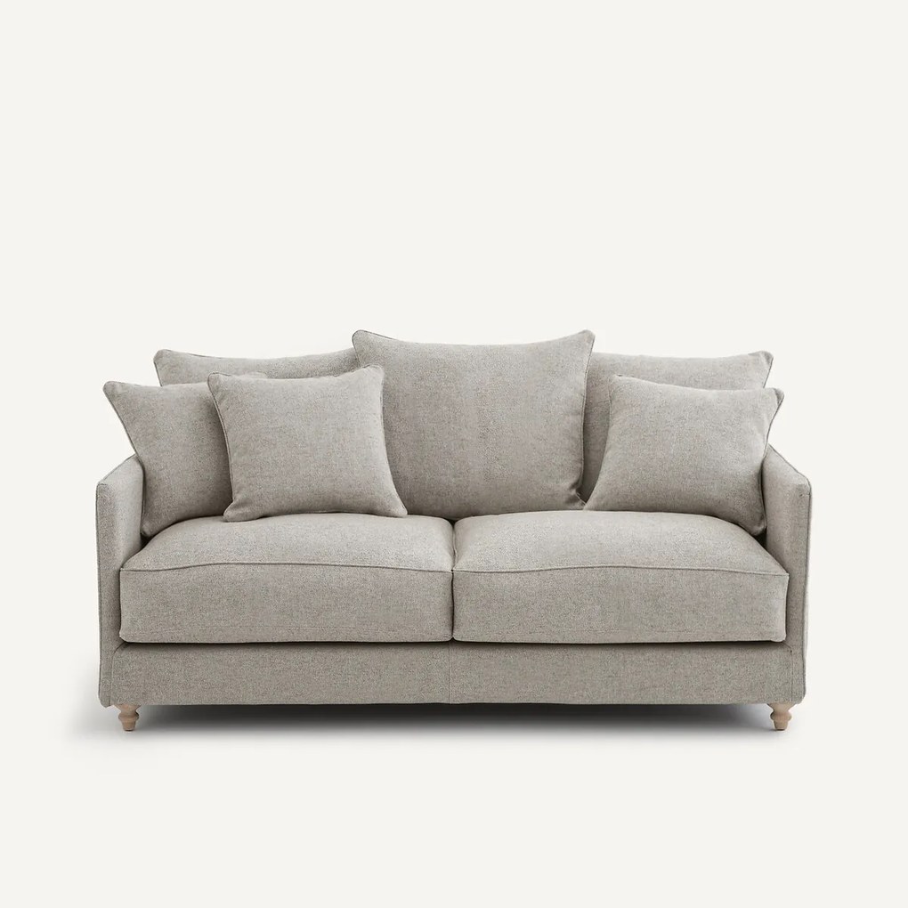 Compacte slaapbank in viscose met structuur en linnen, LAZARE