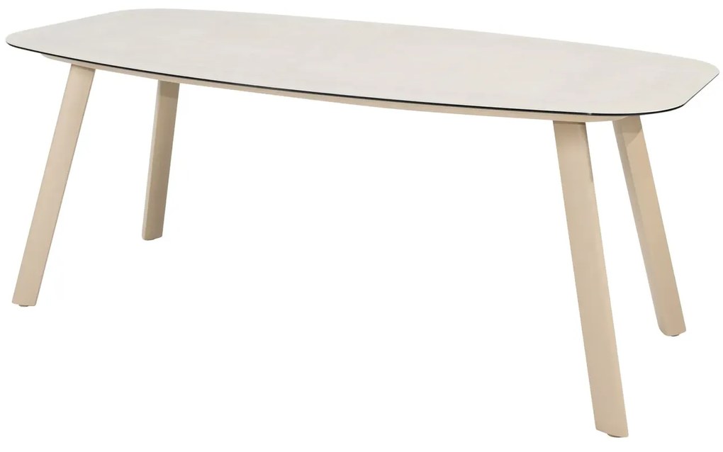 Taste by 4 Seasons Florence tuinset latte met Manolo tafel met geprint keramisch blad 180 cm Tuinset   taupe weerbestendig