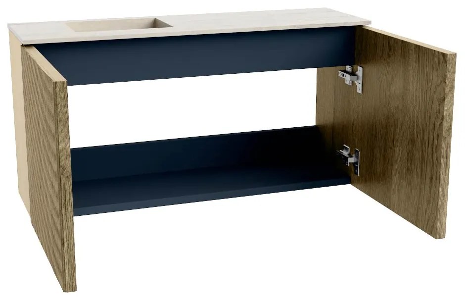 Mondiaz Joya DLux 80cm toiletmeubel dusk met wastafel faye links 1 kraangat meli