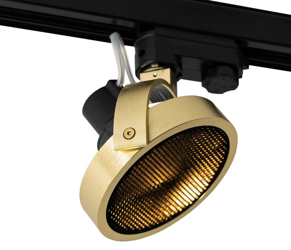 RailSpot / Opbouwspot / Plafondspot goud voor 3-fase rail GU10 111mm - 3-Phase Master Honey Modern GU10 rond Binnenverlichting Lamp