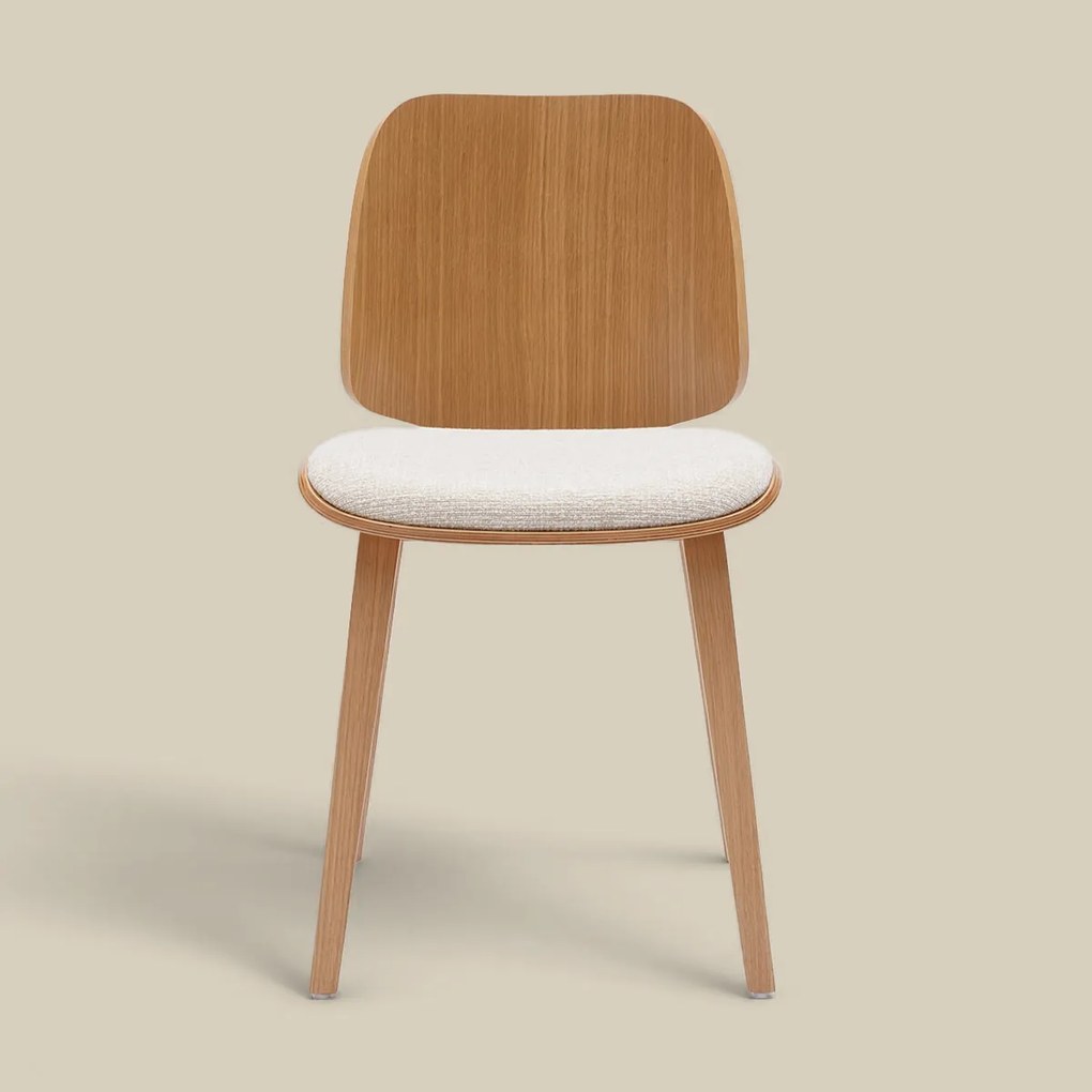Scandinavische Vintage Stoel Plywood Eiken
