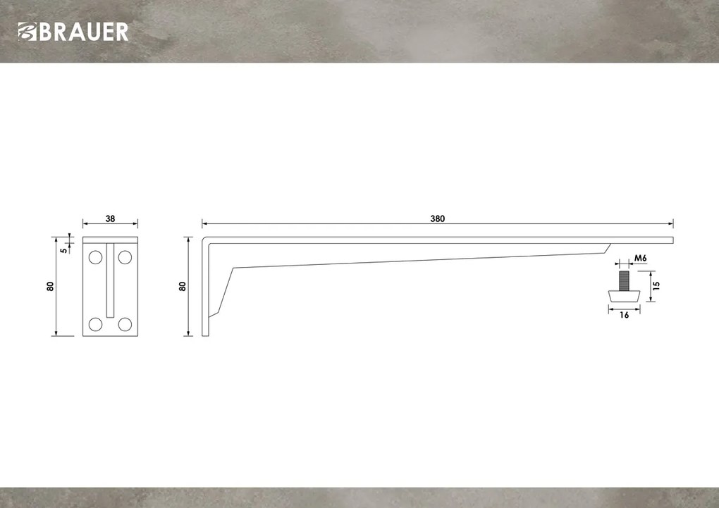 Brauer verborgen ophangbeugel 38cm