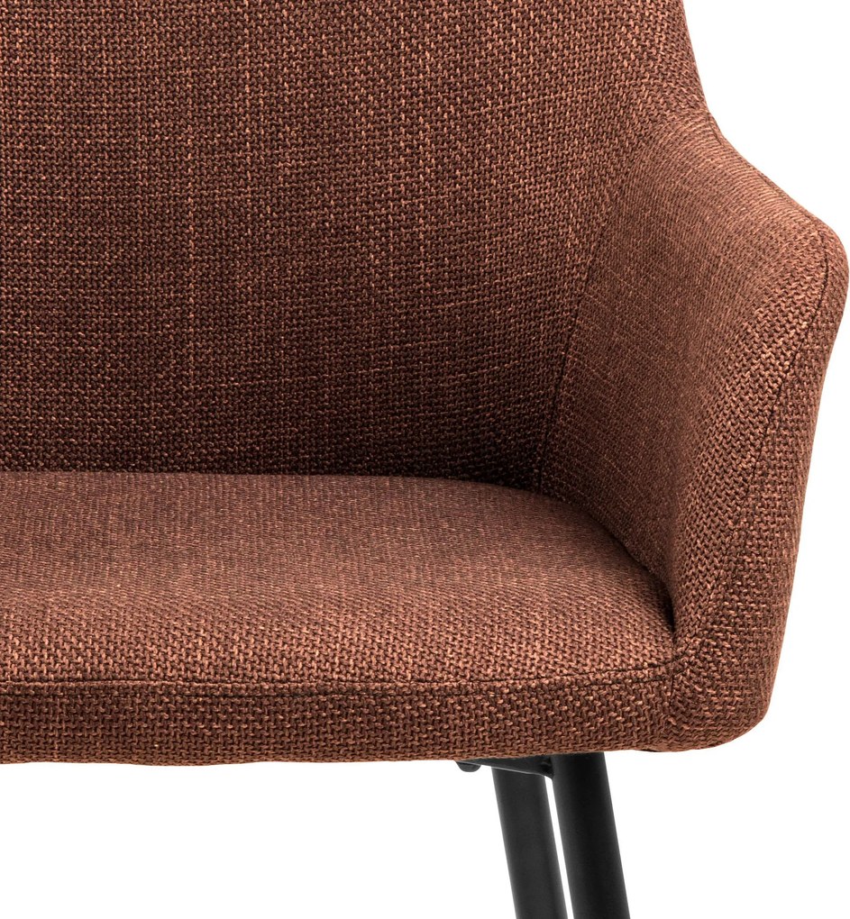 VERA Terracotta (stof Basel 44) - MODERN GESTOFFEERDE KUIPSTOEL VOOR WOONKAMER/EETKAMER LOFT