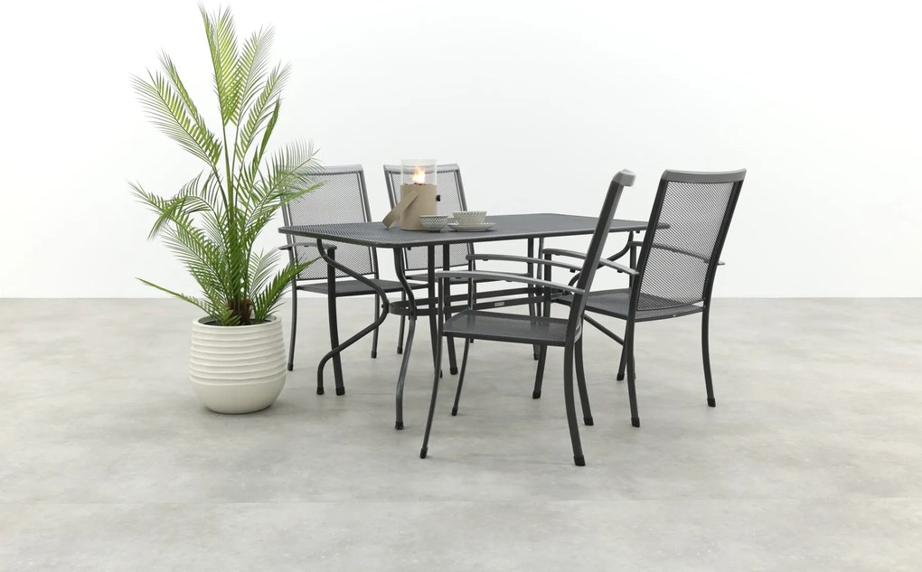 Royal Garden Balero stapelbare tuinset strekmetaal 160x90 cm.