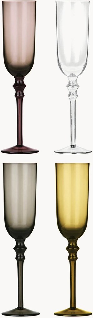 Champagneglazen Tessa van glas, 4-delig