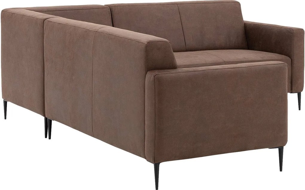 Goossens Key West bruin, micro leer, 2-zits, modern design