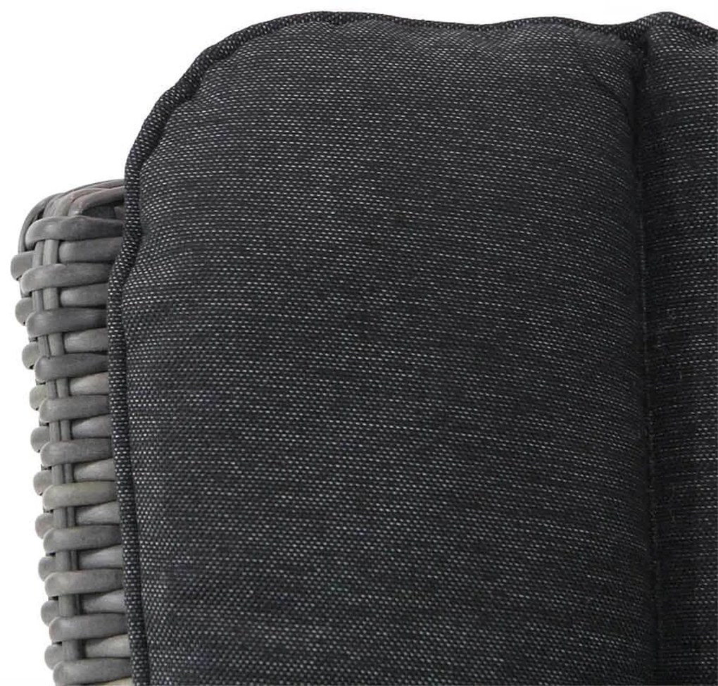 Tuinset 4 personen 100 cm Wicker Zwart Garden Collections Venerdi/Brighton