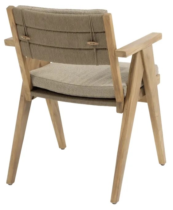 4 Seasons Outdoor Mats tuinset teak met Corsica tuintafel met kiezelvormig blad 240 x 130 cm Tuinset   beige weerbestendig