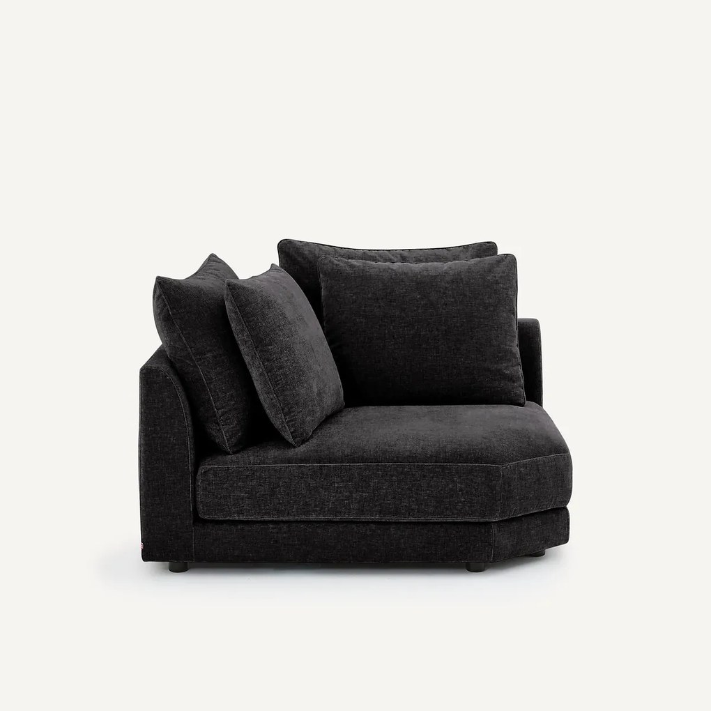 Modulair hoekbank in chenille fluweel, TIBERIO